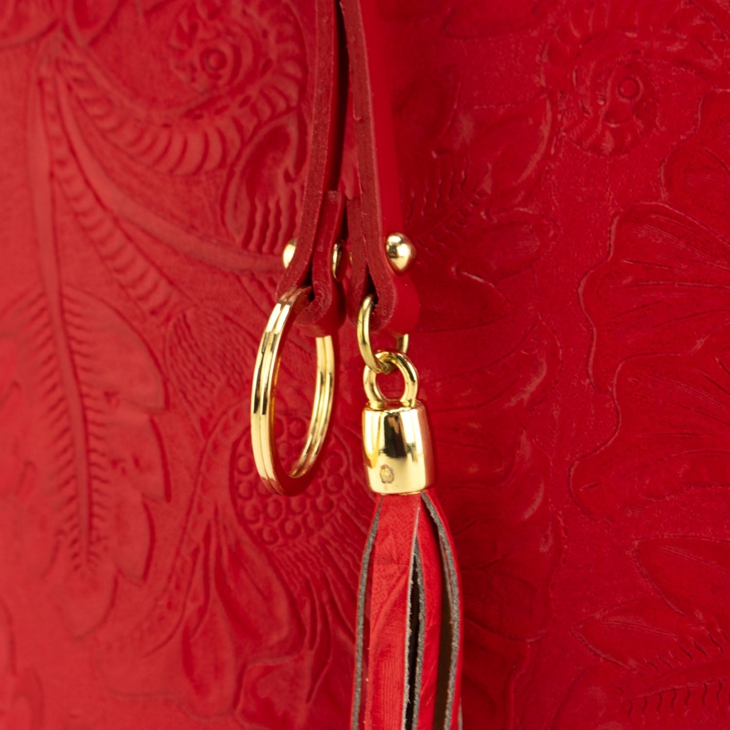 Bolso en piel Pregato Eleganza Grabado Rojo - KimondoShop