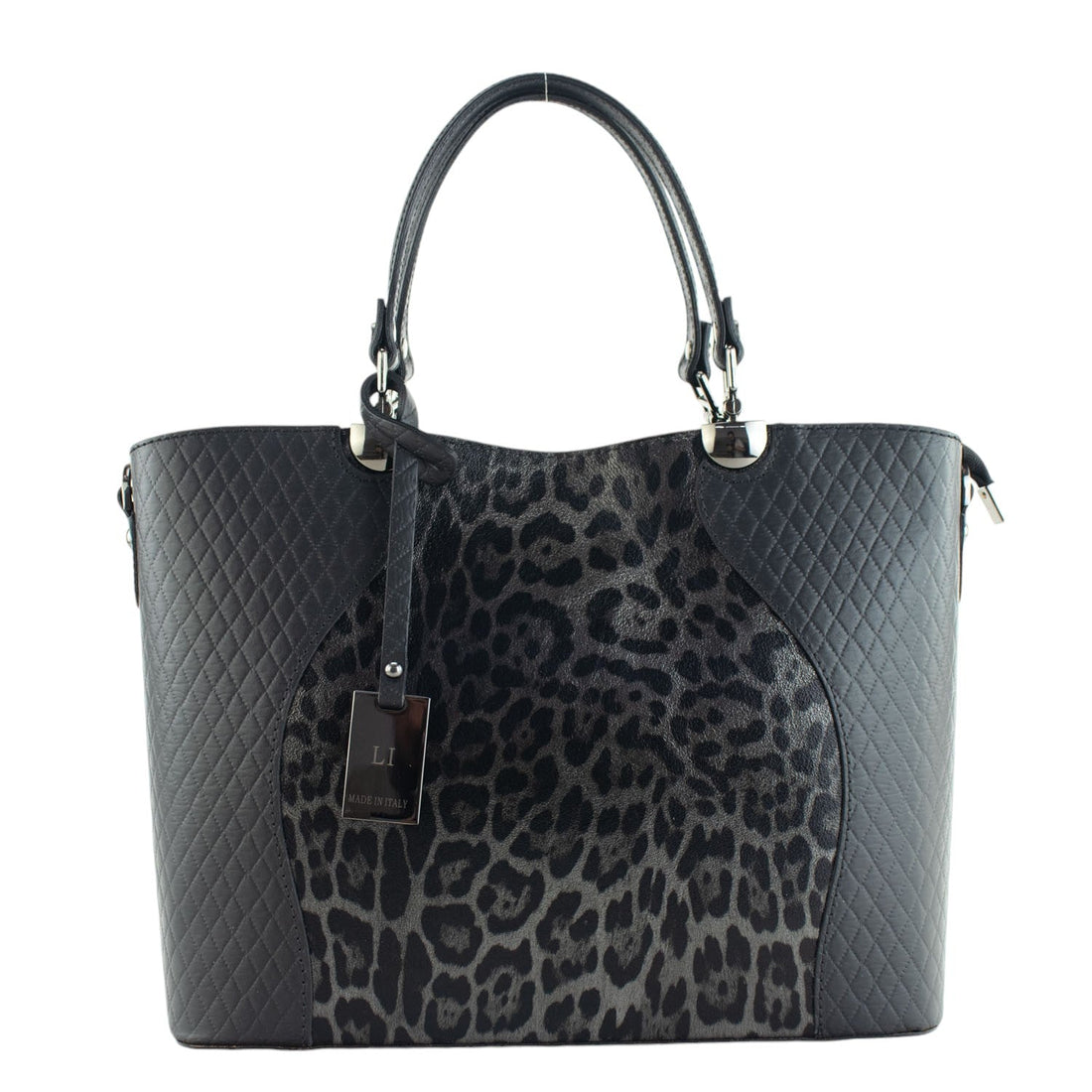 Bolso en piel Pregato Eleganza Li Black Leopard - KimondoShop