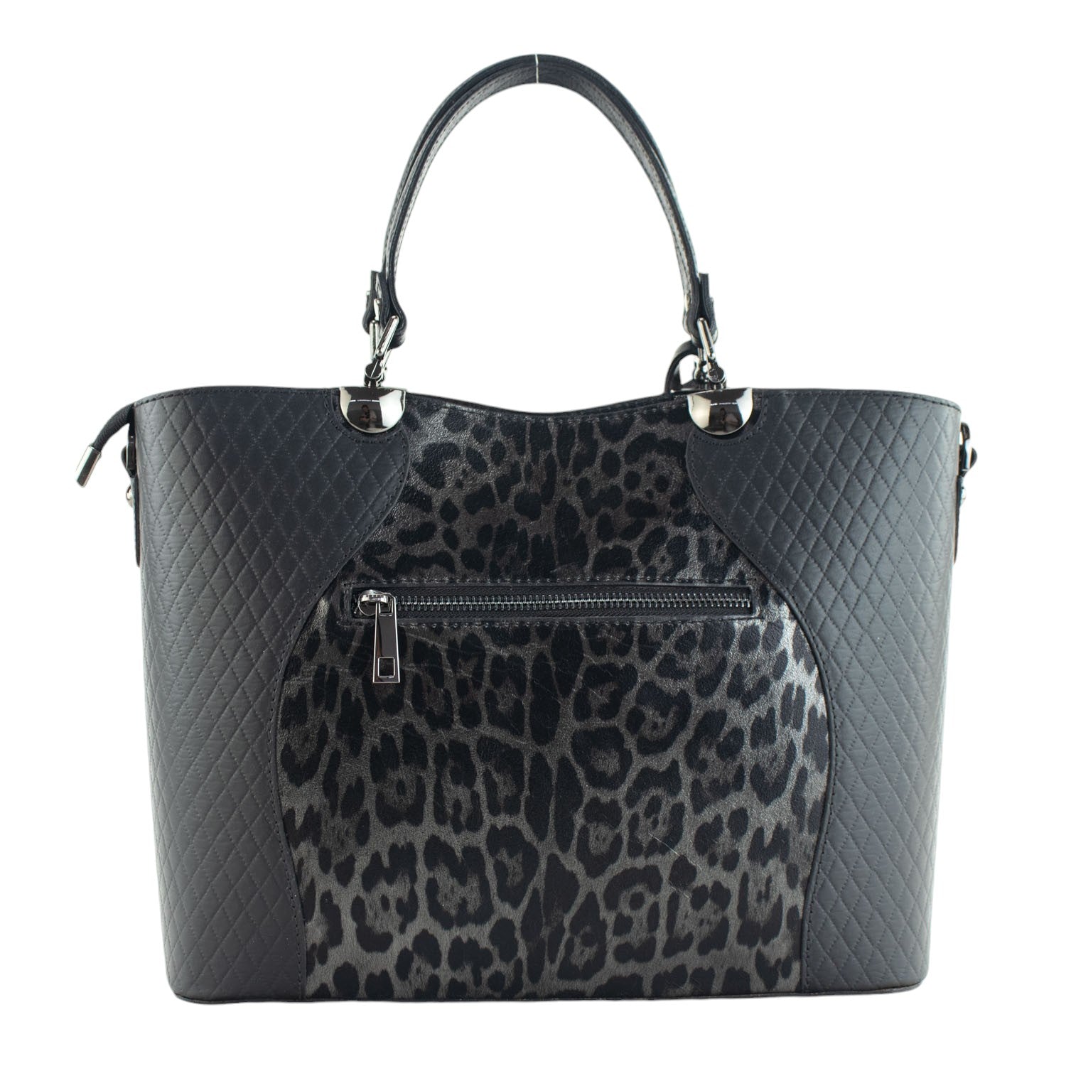 Bolso en piel Pregato Eleganza Li Black Leopard - KimondoShop