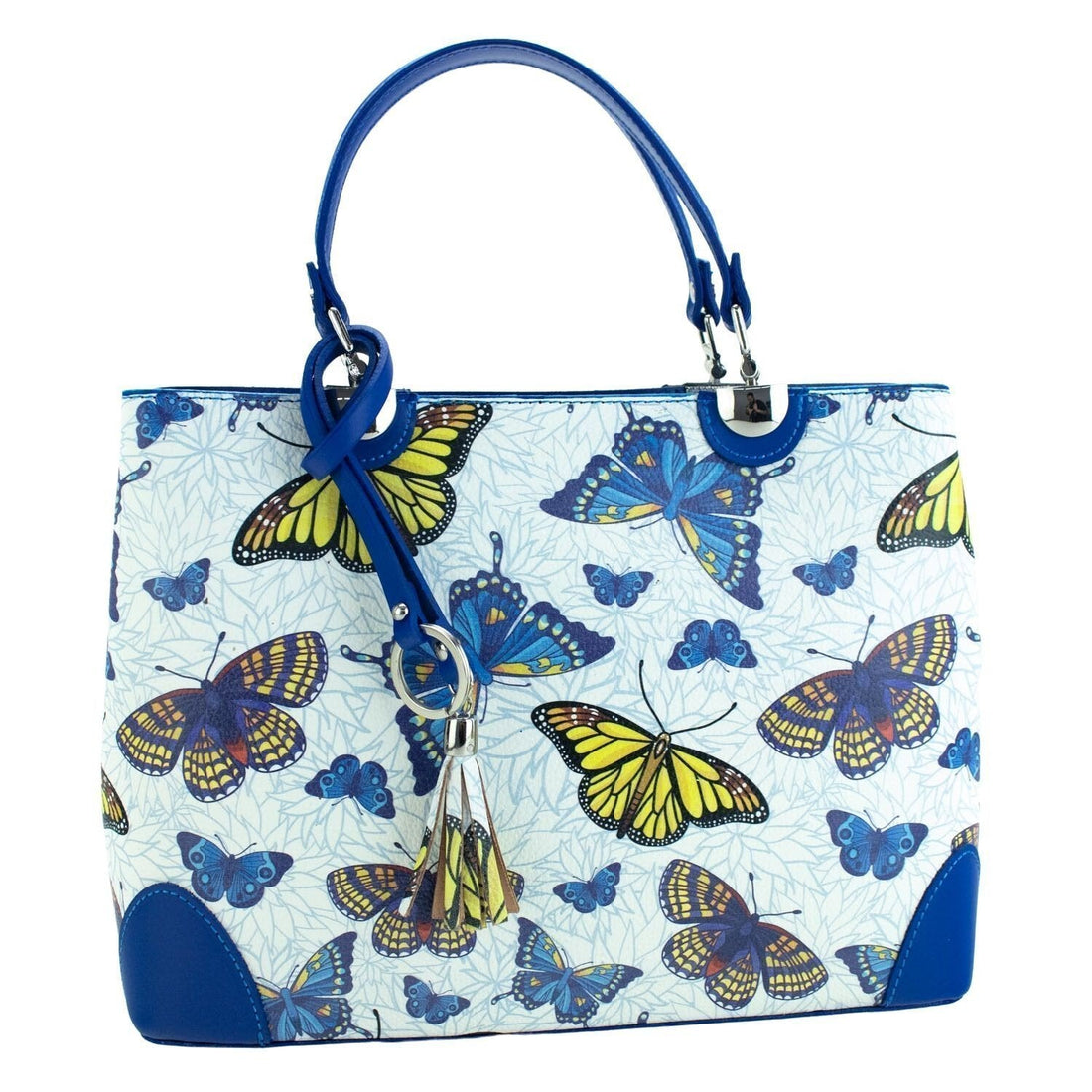 Bolso en piel Pregato Eleganza Mariposas azules - KimondoShop