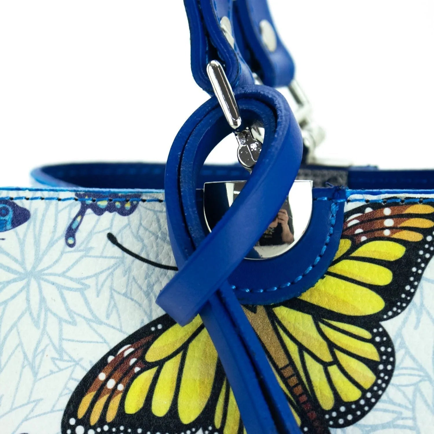 Bolso en piel Pregato Eleganza Mariposas azules - KimondoShop