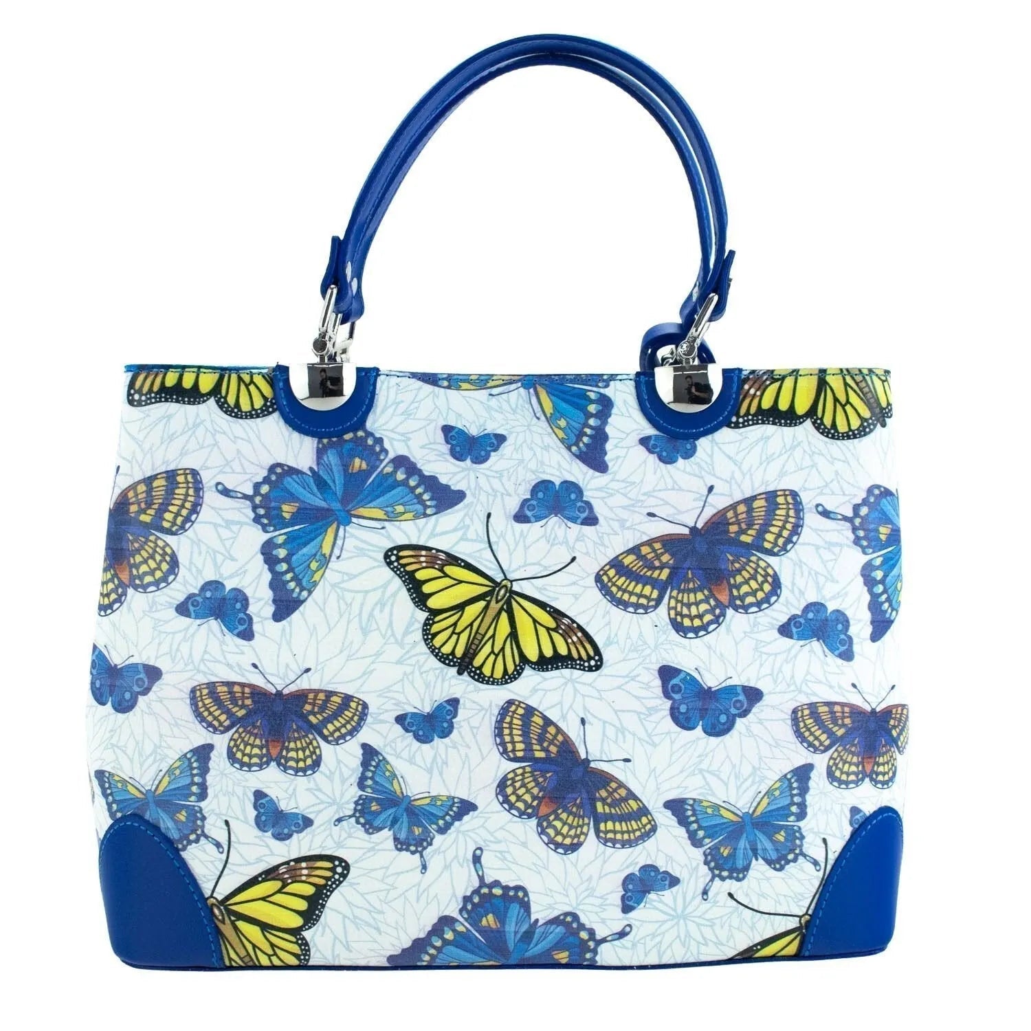 Bolso en piel Pregato Eleganza Mariposas azules - KimondoShop