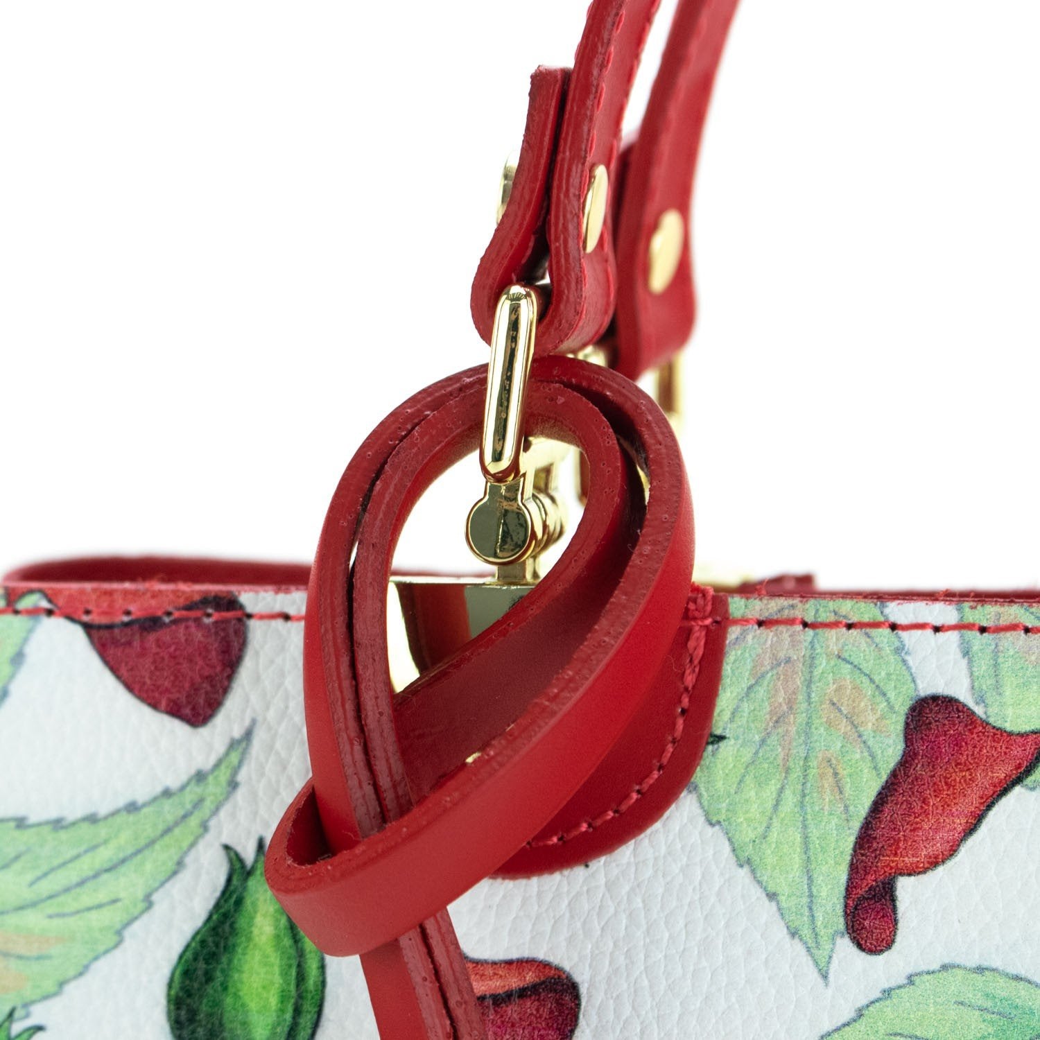 Bolso en piel Pregato Eleganza Rosas verde - KimondoShop