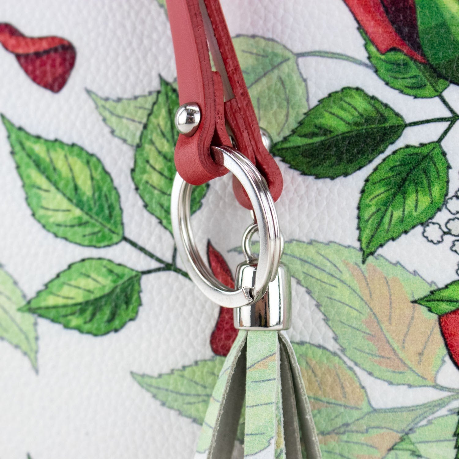 Bolso en piel Pregato Eleganza Rosas verde - KimondoShop