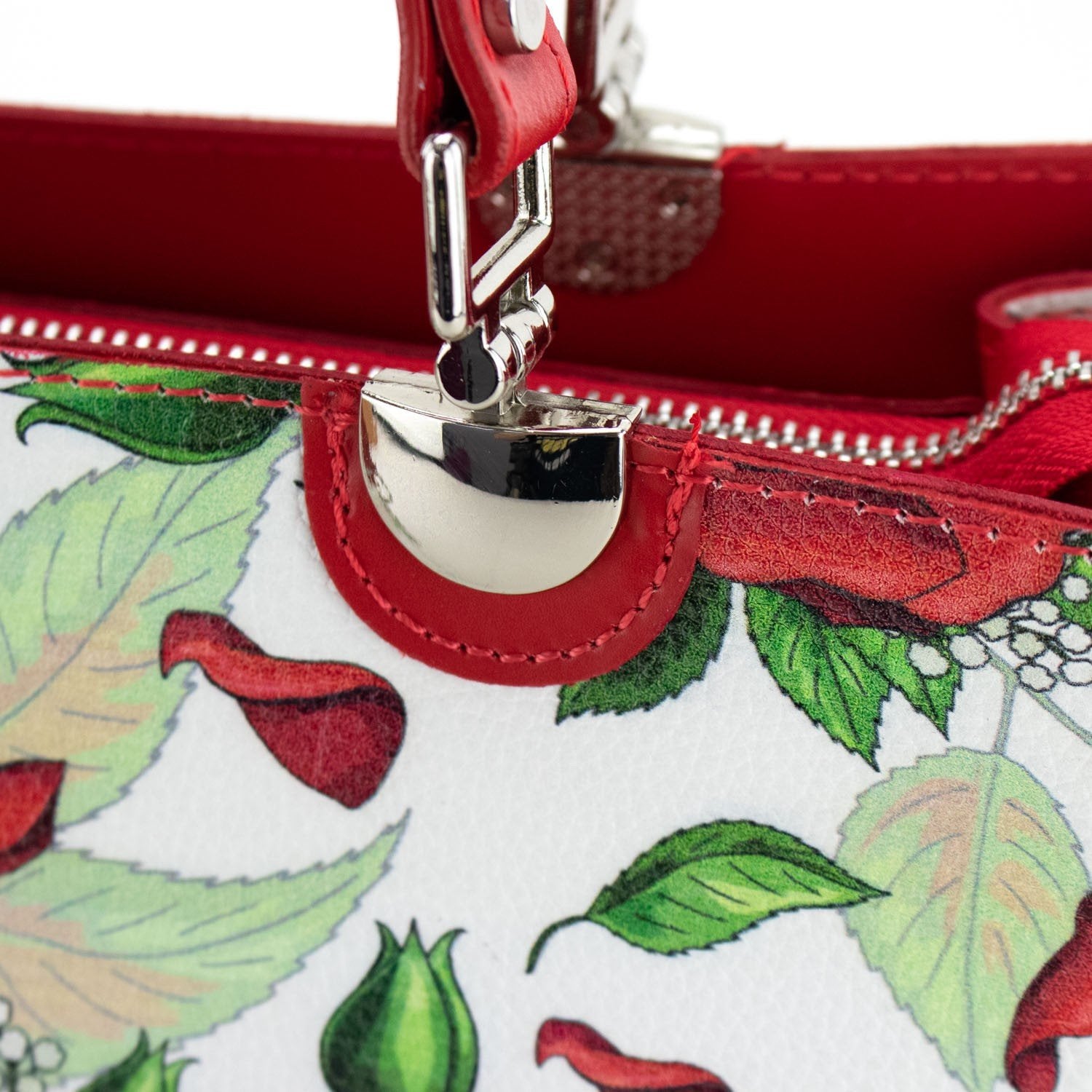 Bolso en piel Pregato Eleganza Rosas verde - KimondoShop