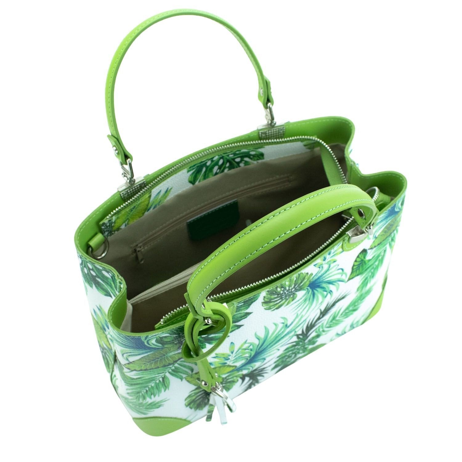 Bolso en piel Pregato Eleganza Tropical Green - KimondoShop