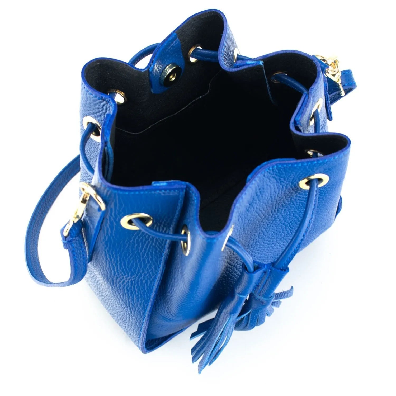 Bolso en Piel Pregato Laguna Azul eléctrico - KimondoShop