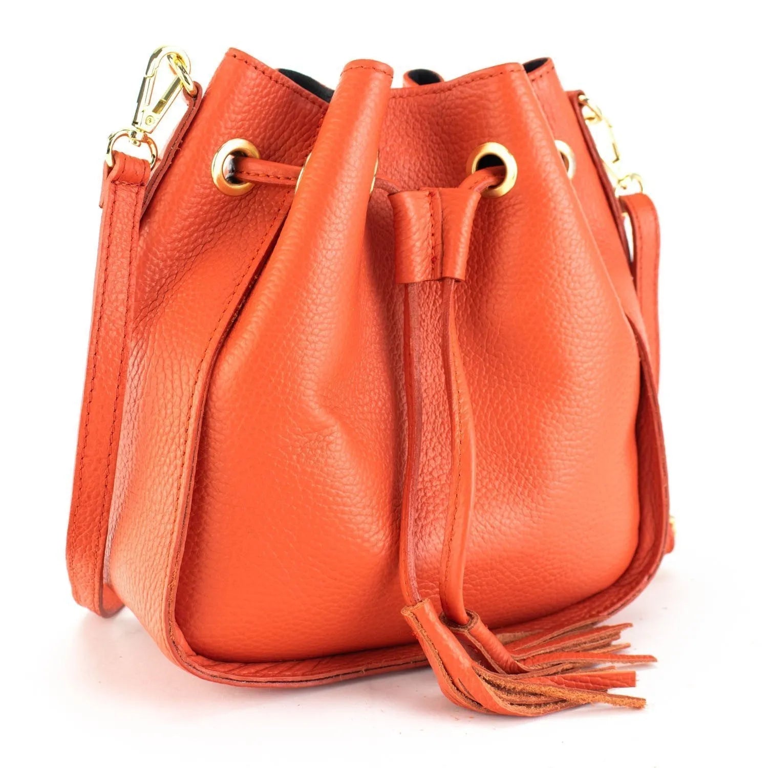 Bolso en Piel Pregato Laguna Naranja - KimondoShop