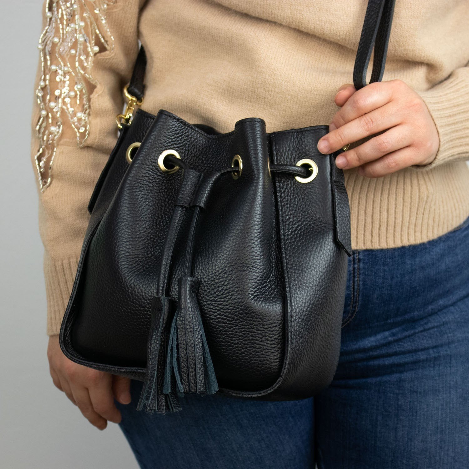 Bolso en Piel Pregato Laguna Negro - KimondoShop