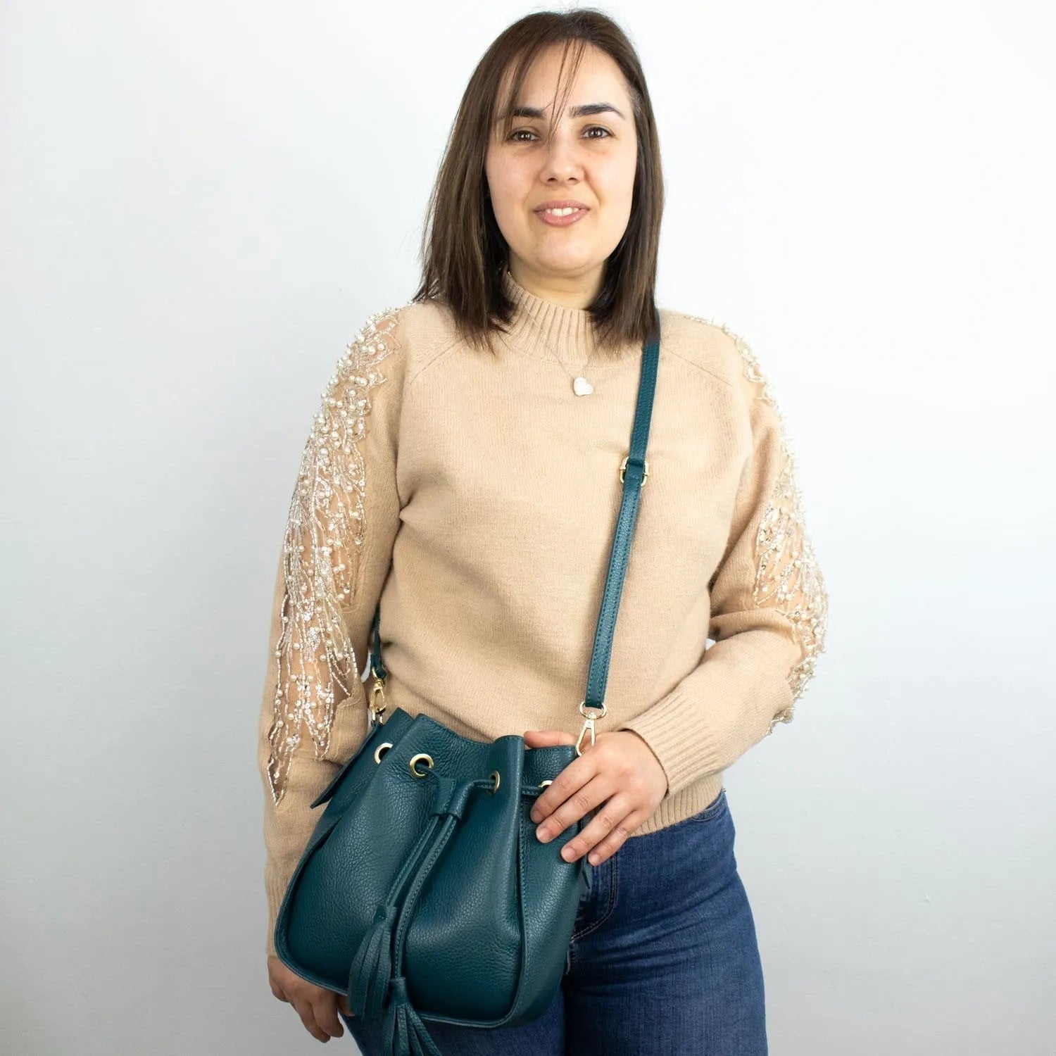 Bolso en Piel Pregato Laguna Petróleo - KimondoShop