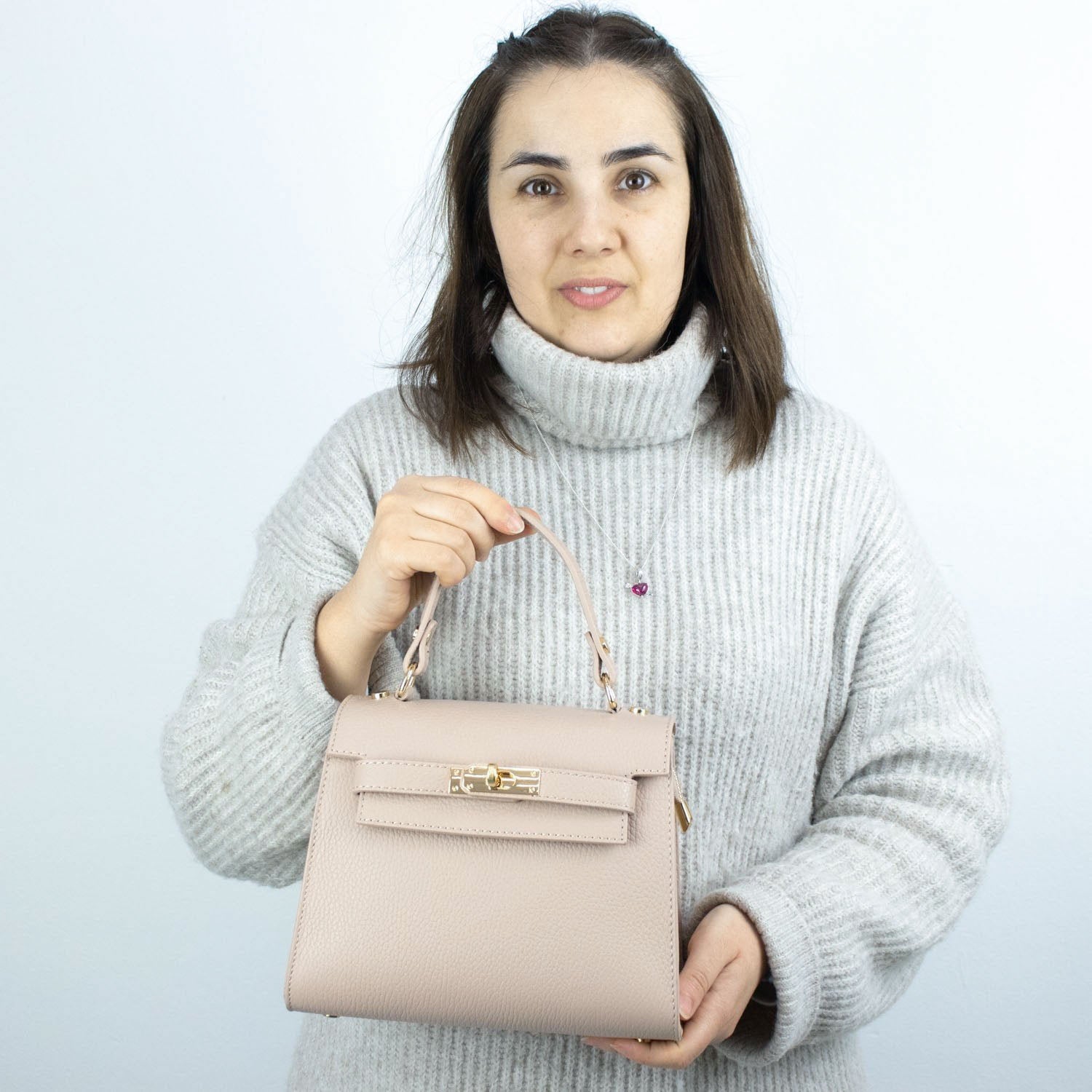 Bolso en Piel Pregato Latenza Beige - KimondoShop