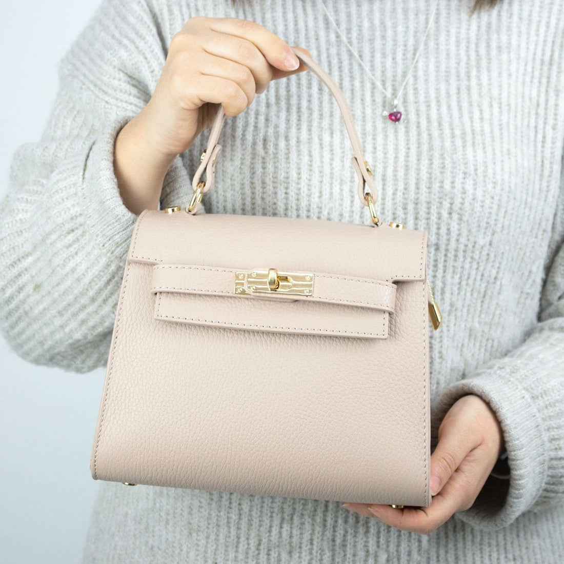 Bolso en Piel Pregato Latenza Beige - KimondoShop