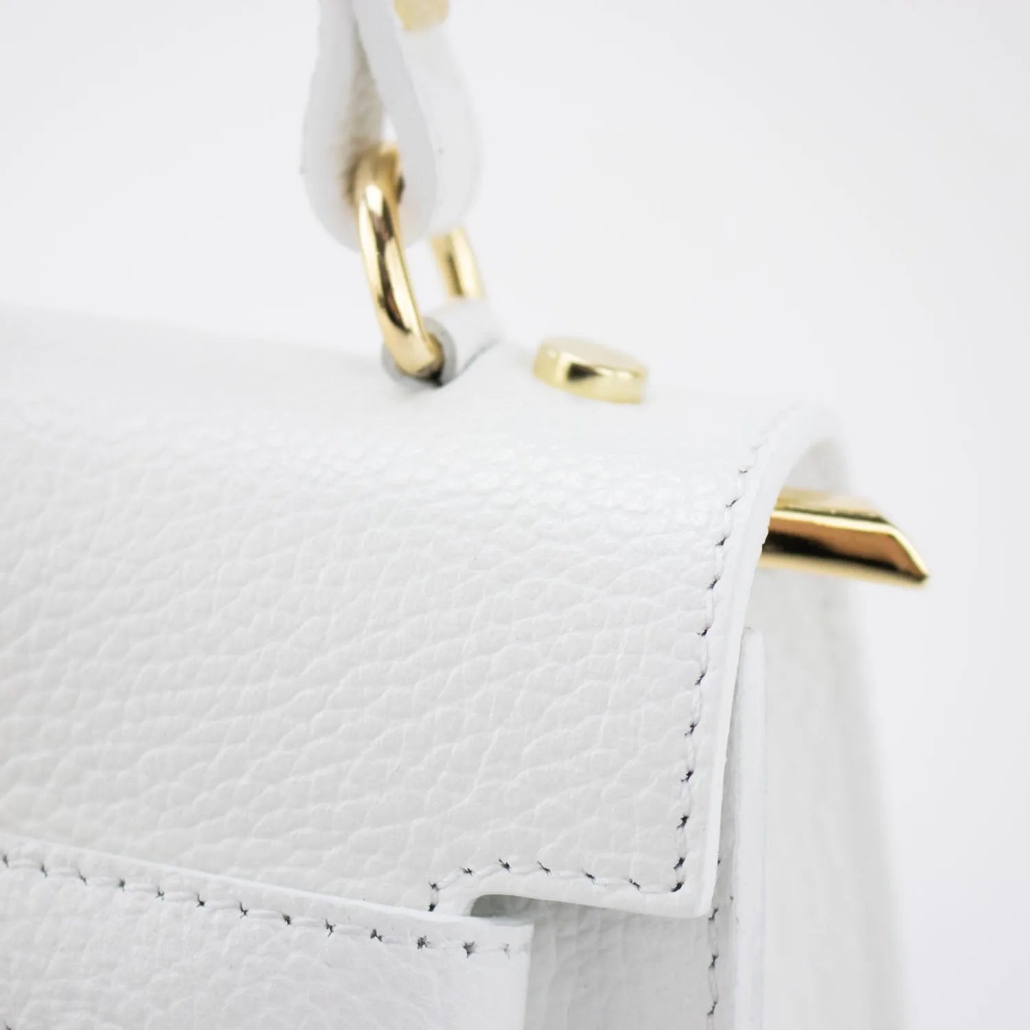 Bolso en Piel Pregato Latenza Blanco - KimondoShop