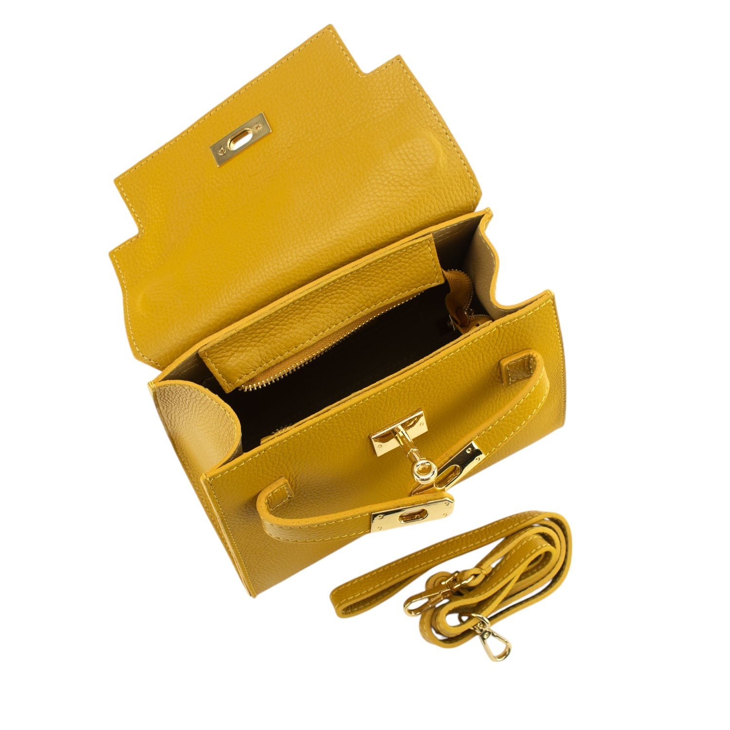 Bolso en Piel Pregato Latenza Mostaza oscuro - KimondoShop