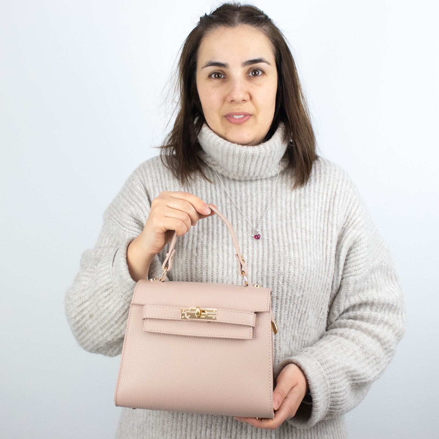 Bolso en Piel Pregato Latenza Nude - KimondoShop