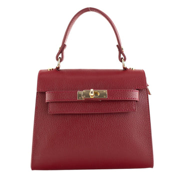 Bolso en Piel Pregato Latenza Rojo oscuro - KimondoShop