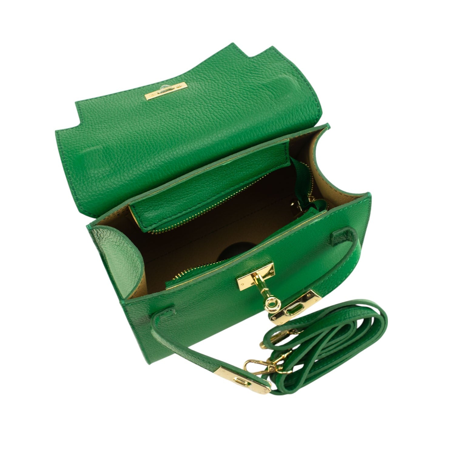 Bolso en Piel Pregato Latenza Verde - KimondoShop