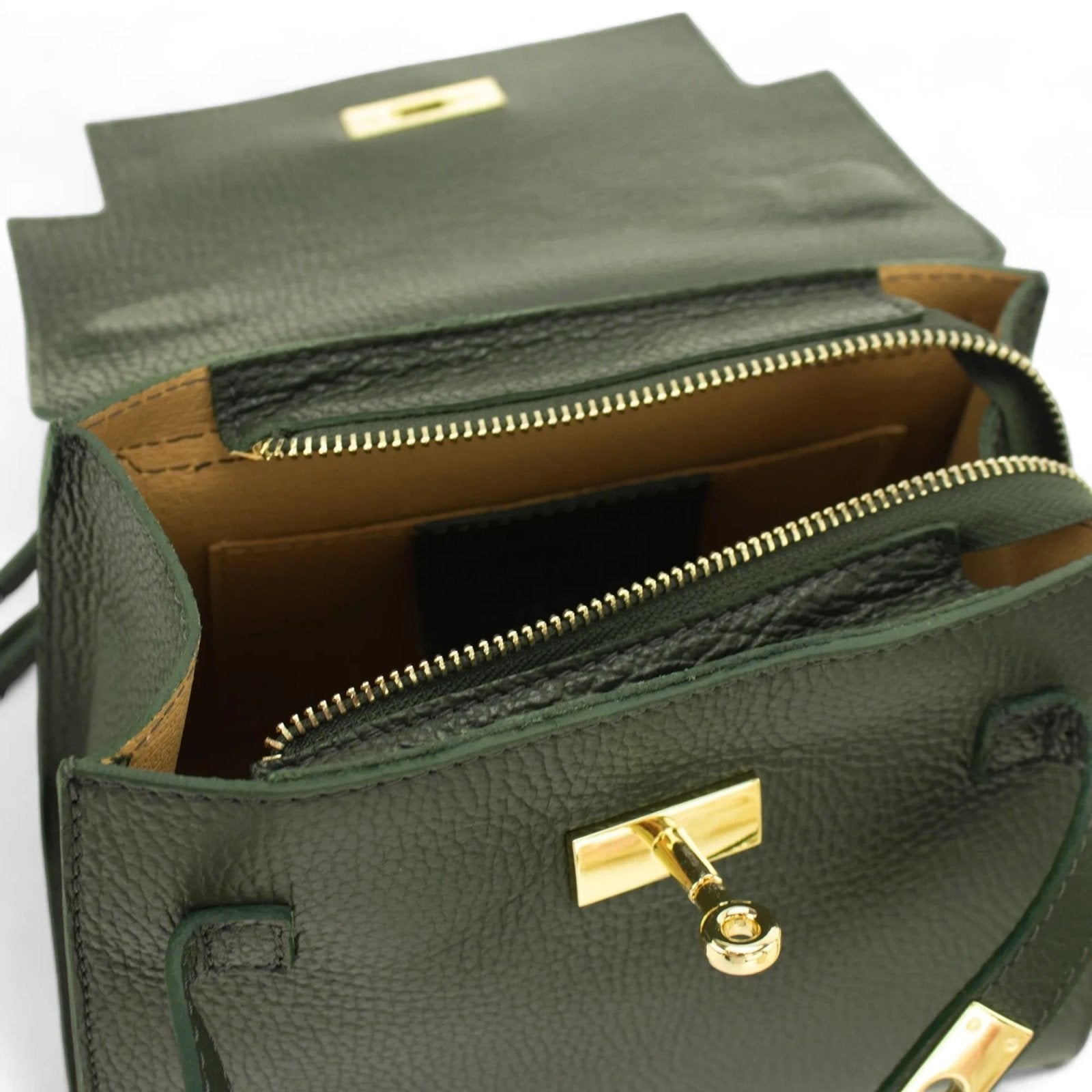 Bolso en Piel Pregato Latenza Verde oliva - KimondoShop