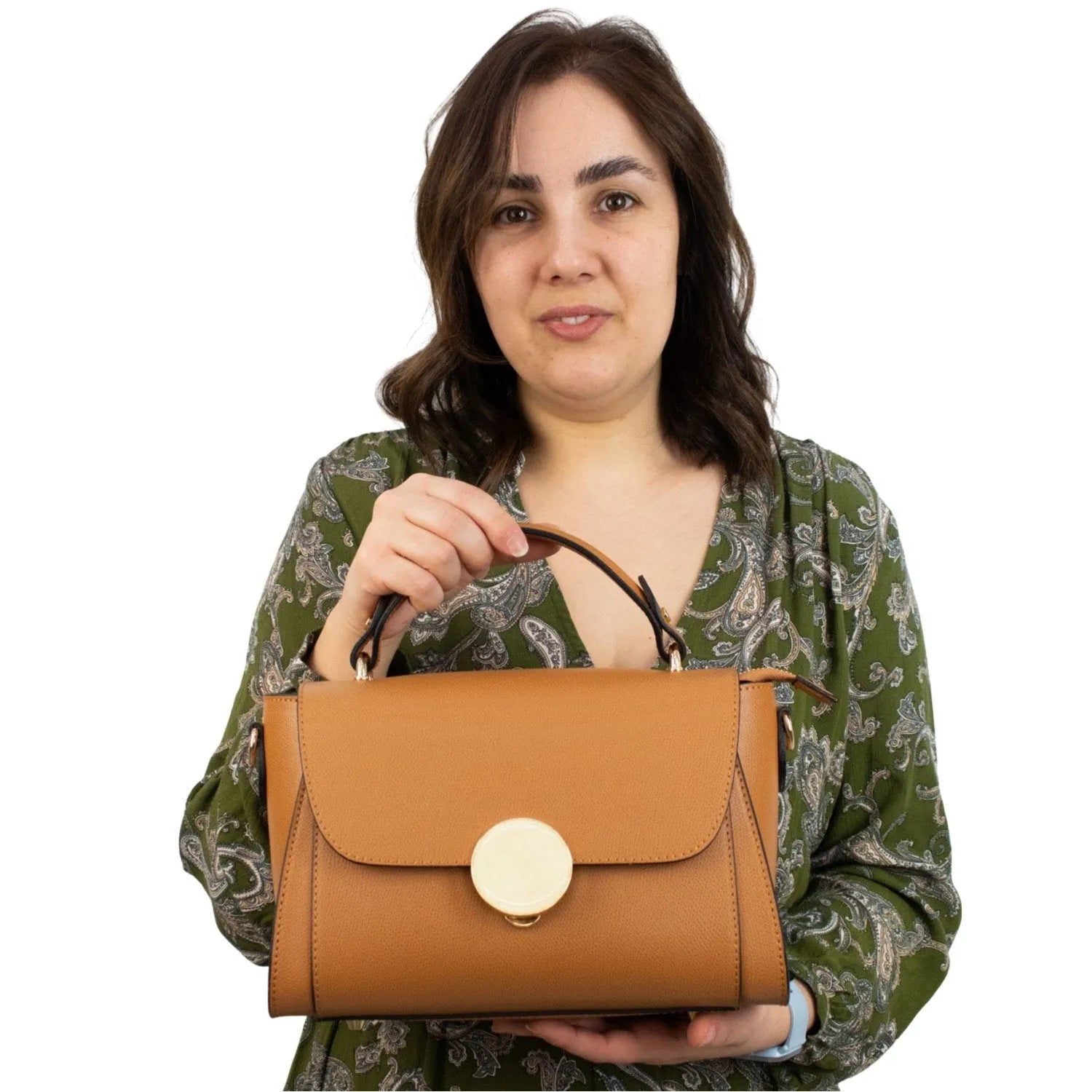 Bolso en Piel Pregato Luna Camel - KimondoShop