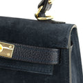 Bolso en Piel Pregato mini Latenza Ante Azul marino - KimondoShop