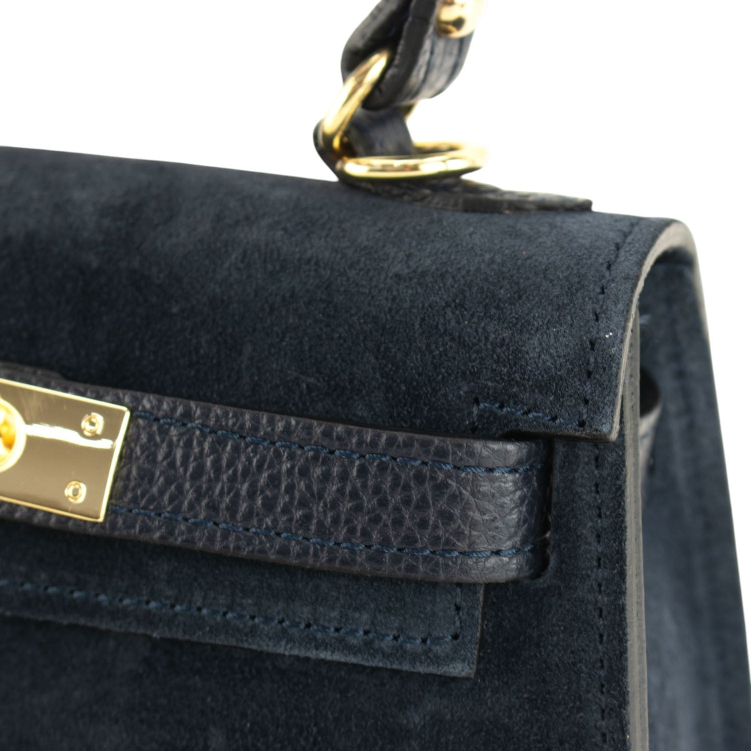 Bolso en Piel Pregato mini Latenza Ante Azul marino - KimondoShop