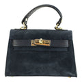 Bolso en Piel Pregato mini Latenza Ante Azul marino - KimondoShop