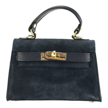 Bolso en Piel Pregato mini Latenza Ante Azul marino - KimondoShop