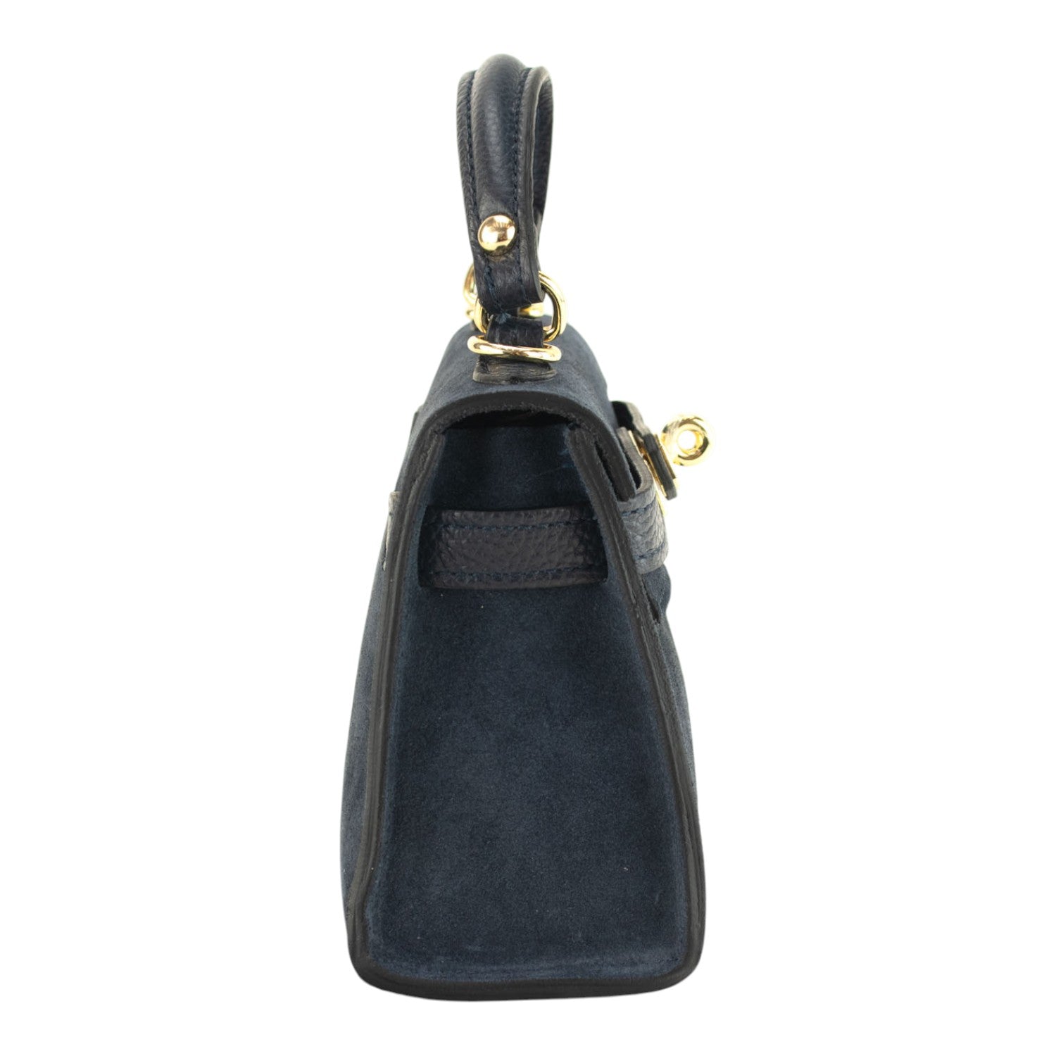 Bolso en Piel Pregato mini Latenza Ante Azul marino - KimondoShop