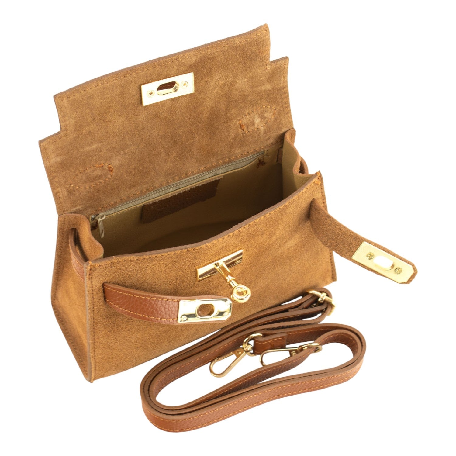 Bolso en Piel Pregato mini Latenza Ante Camel - KimondoShop