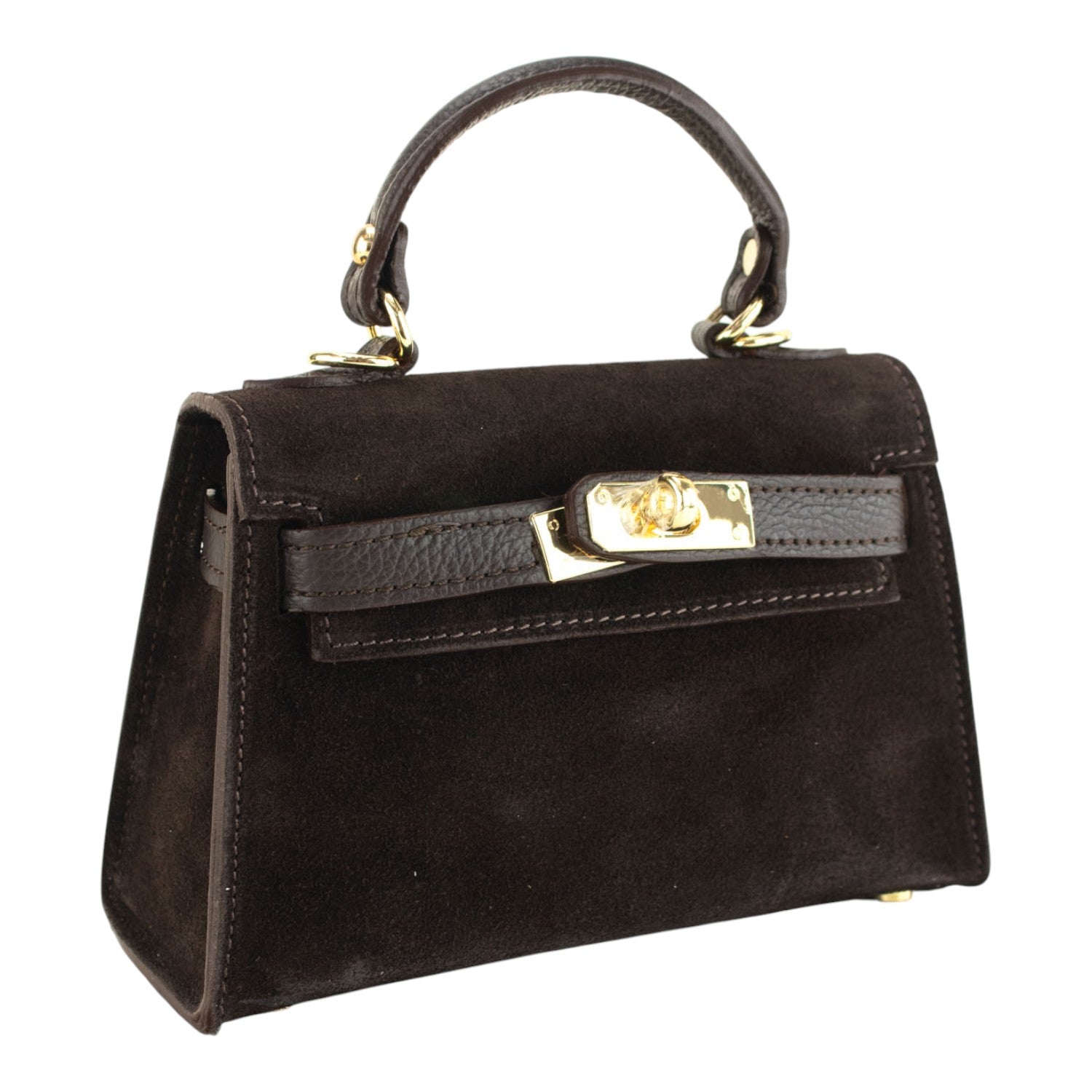 Bolso en Piel Pregato mini Latenza Ante Chocolate - KimondoShop