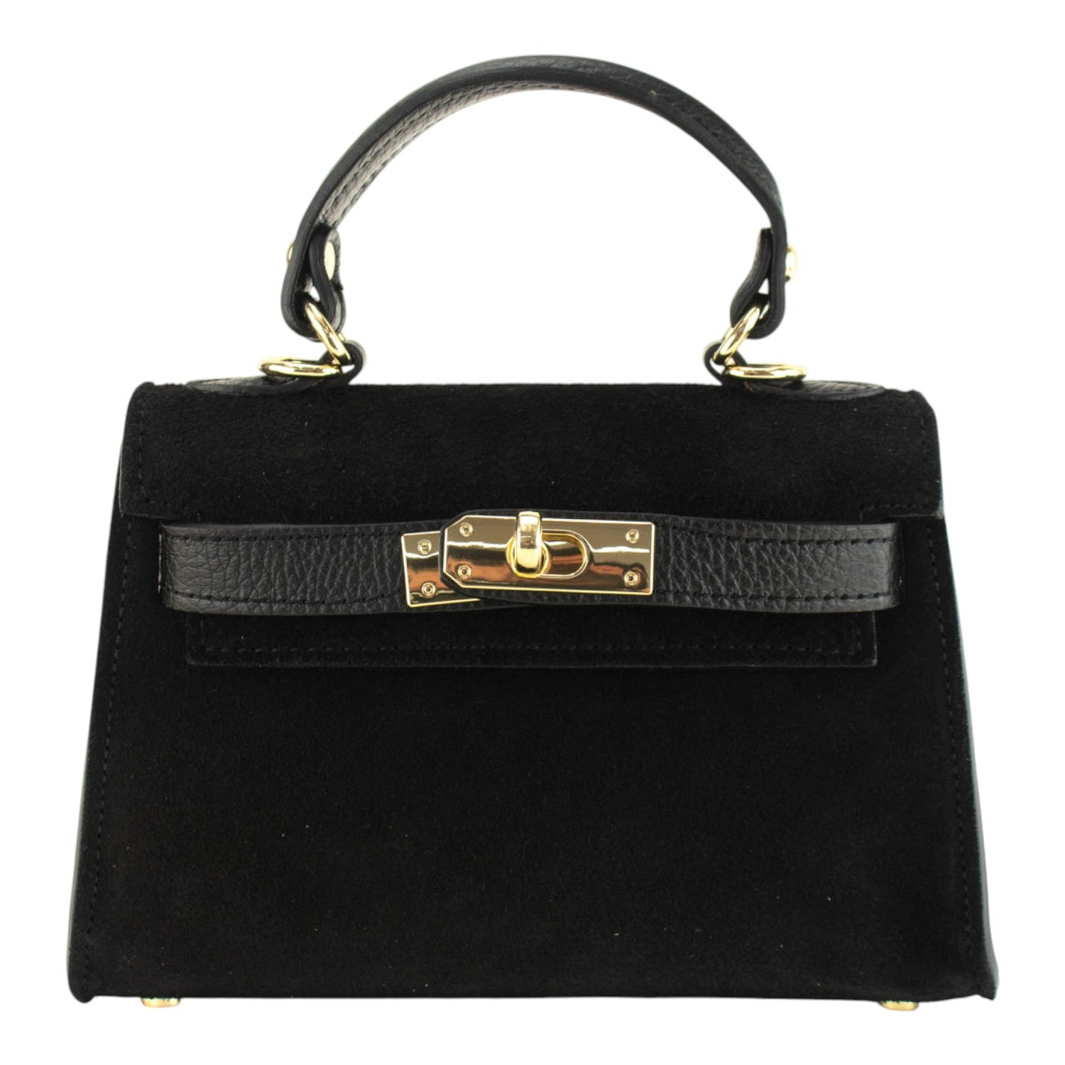 Bolso en Piel Pregato mini Latenza Ante Negro - KimondoShop