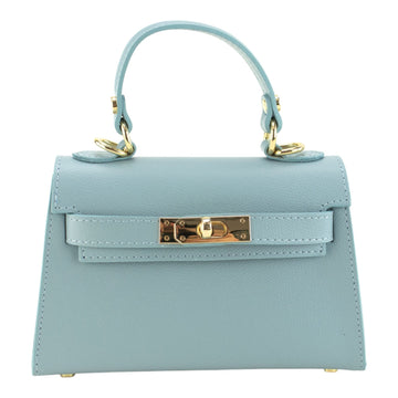 Bolso en Piel Pregato mini Latenza Azul cielo - KimondoShop