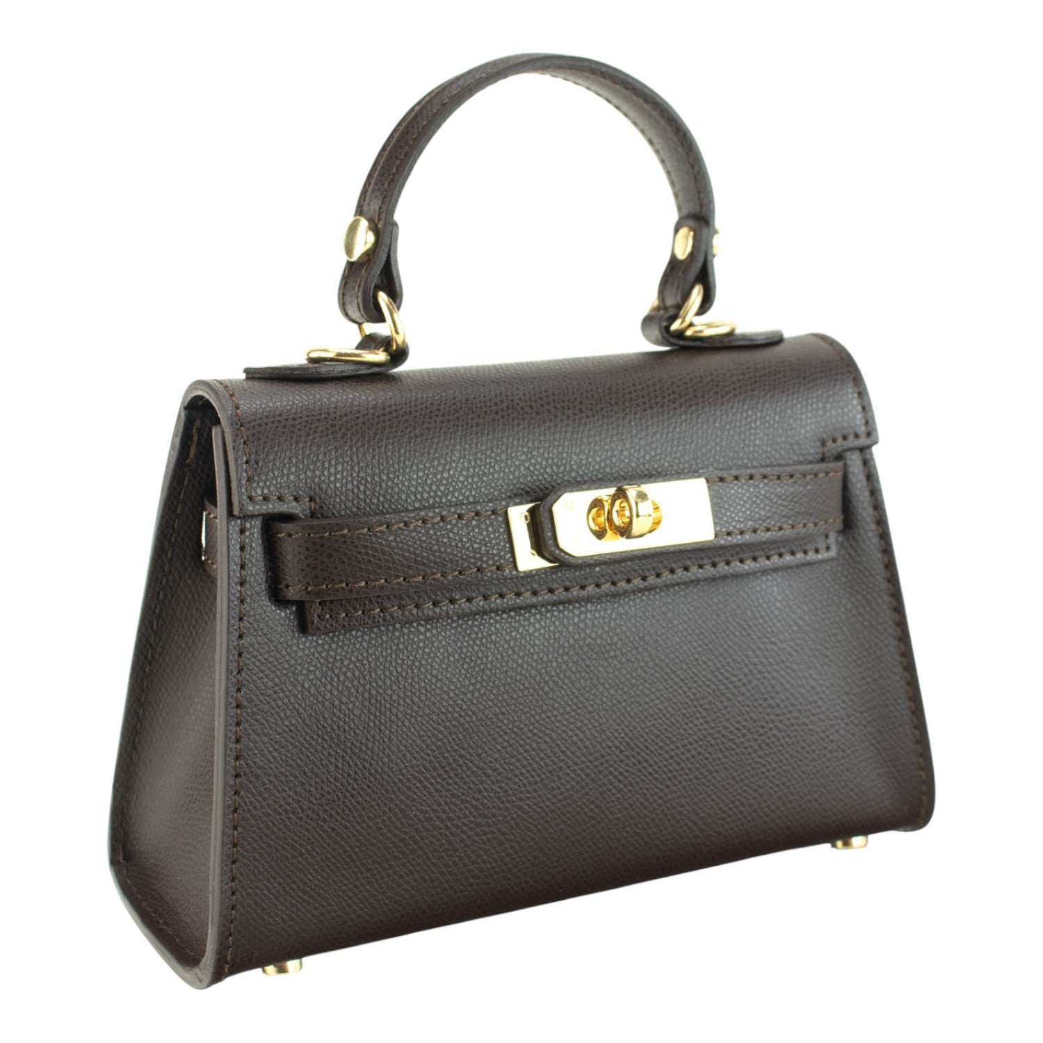 Bolso en Piel Pregato mini Latenza Chocolate - KimondoShop