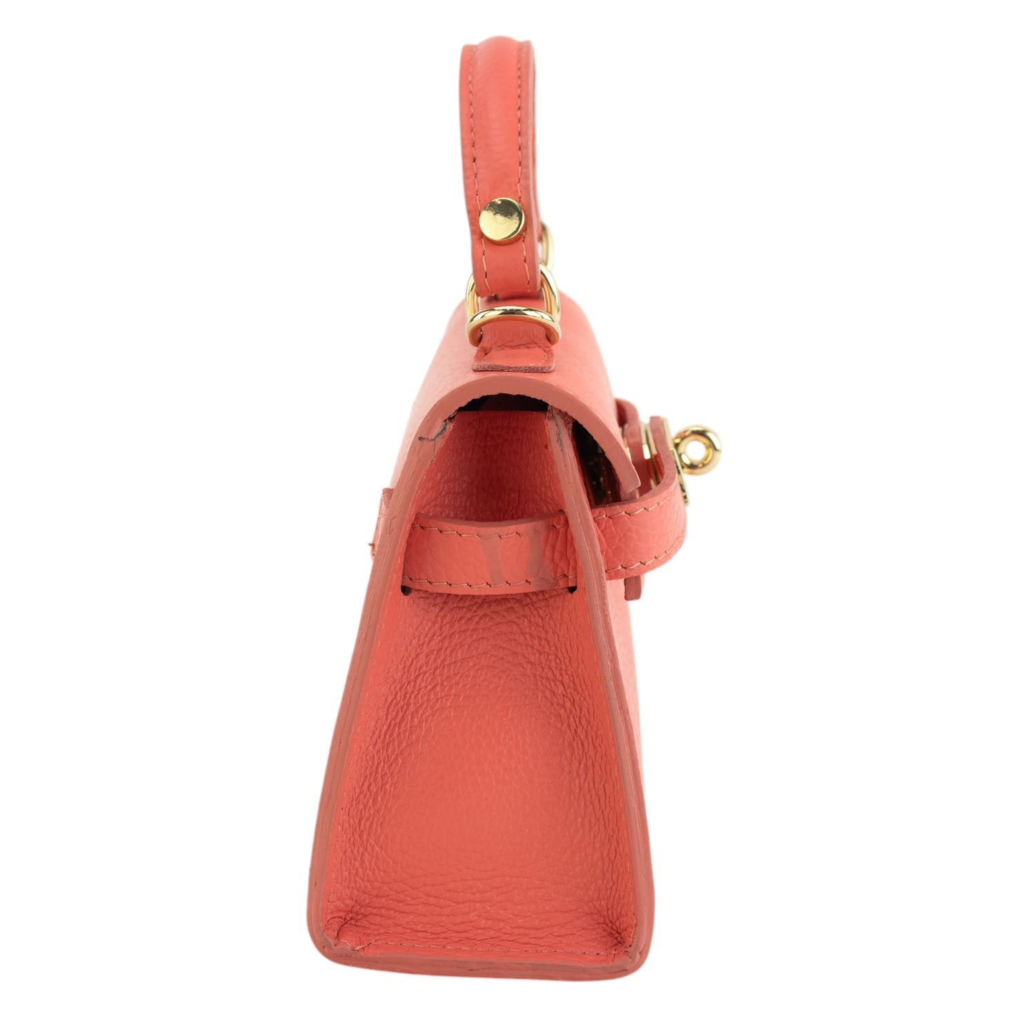 Bolso en Piel Pregato mini Latenza Coral - KimondoShop