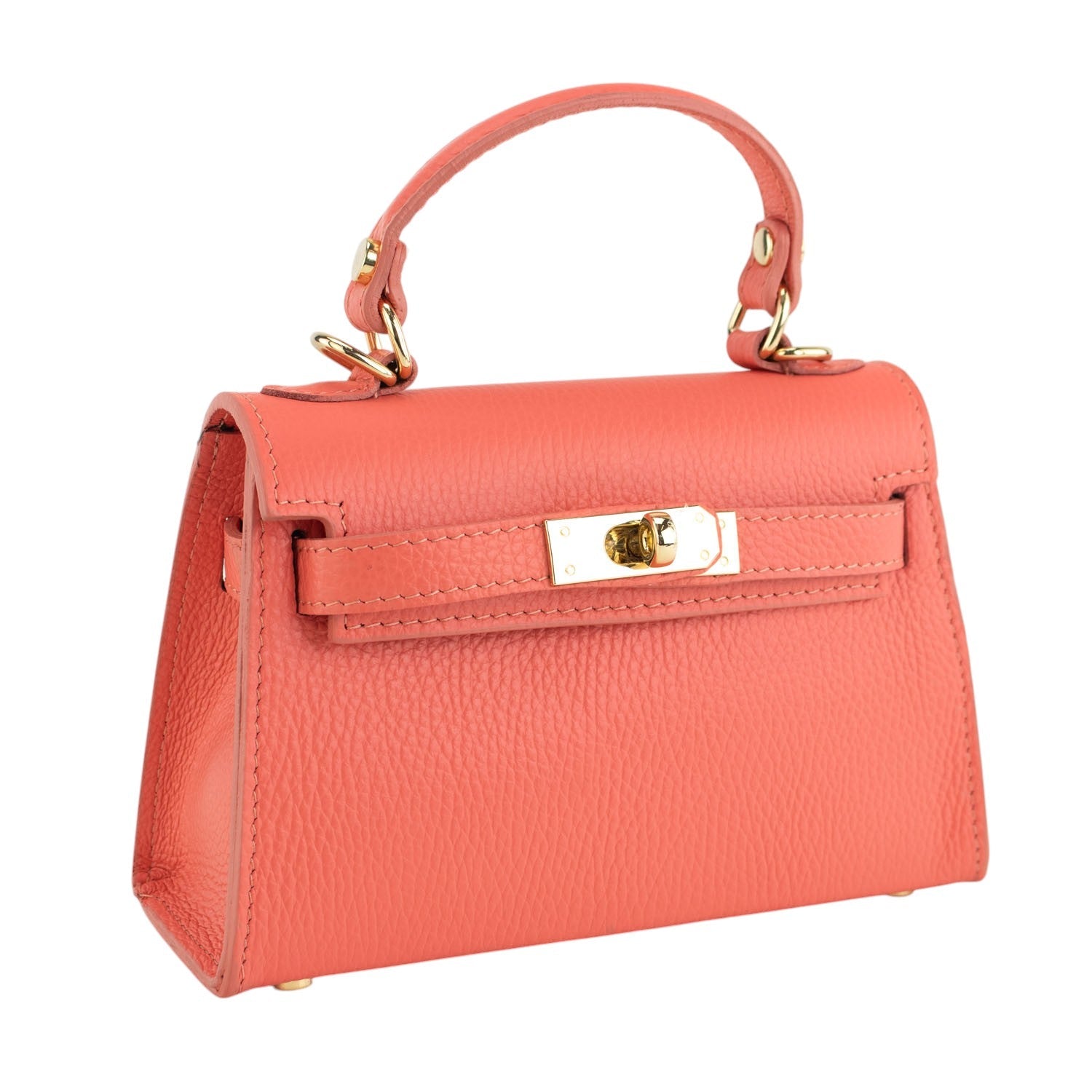 Bolso en Piel Pregato mini Latenza Coral - KimondoShop