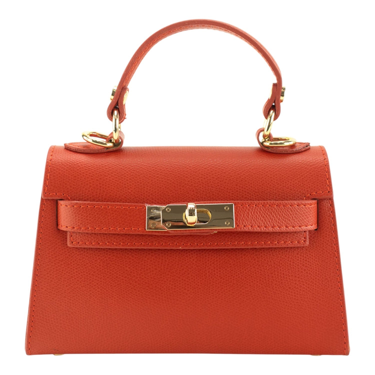 Bolso en Piel Pregato mini Latenza Naranja oscuro - KimondoShop