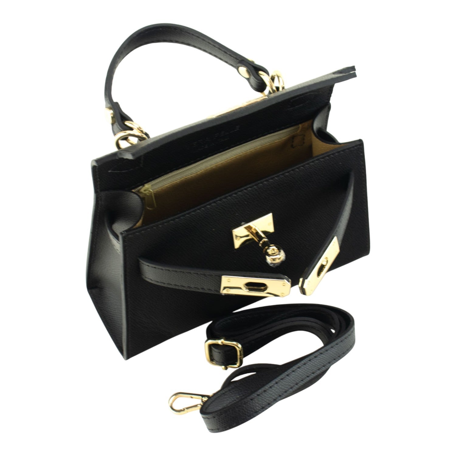 Bolso en Piel Pregato mini Latenza Negro - KimondoShop