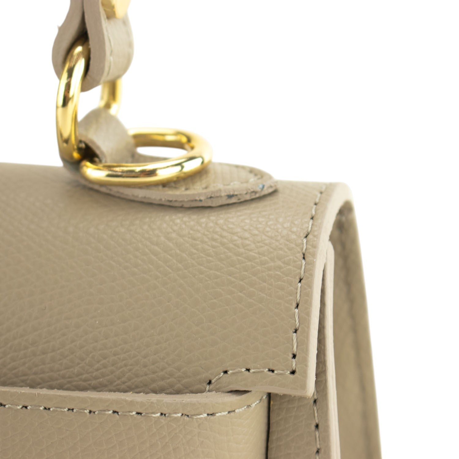 Bolso en Piel Pregato mini Latenza Taupe - KimondoShop