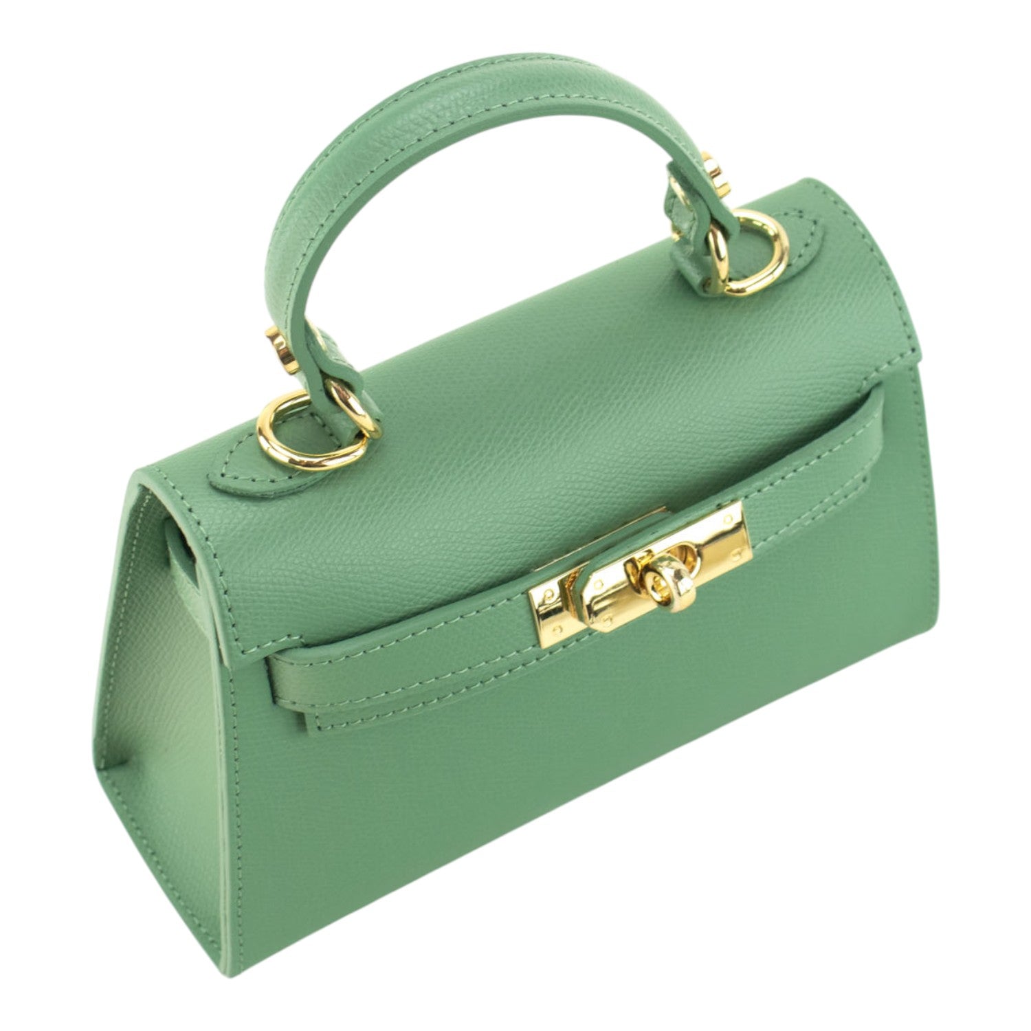 Bolso en Piel Pregato mini Latenza Verde Aguamarina - KimondoShop