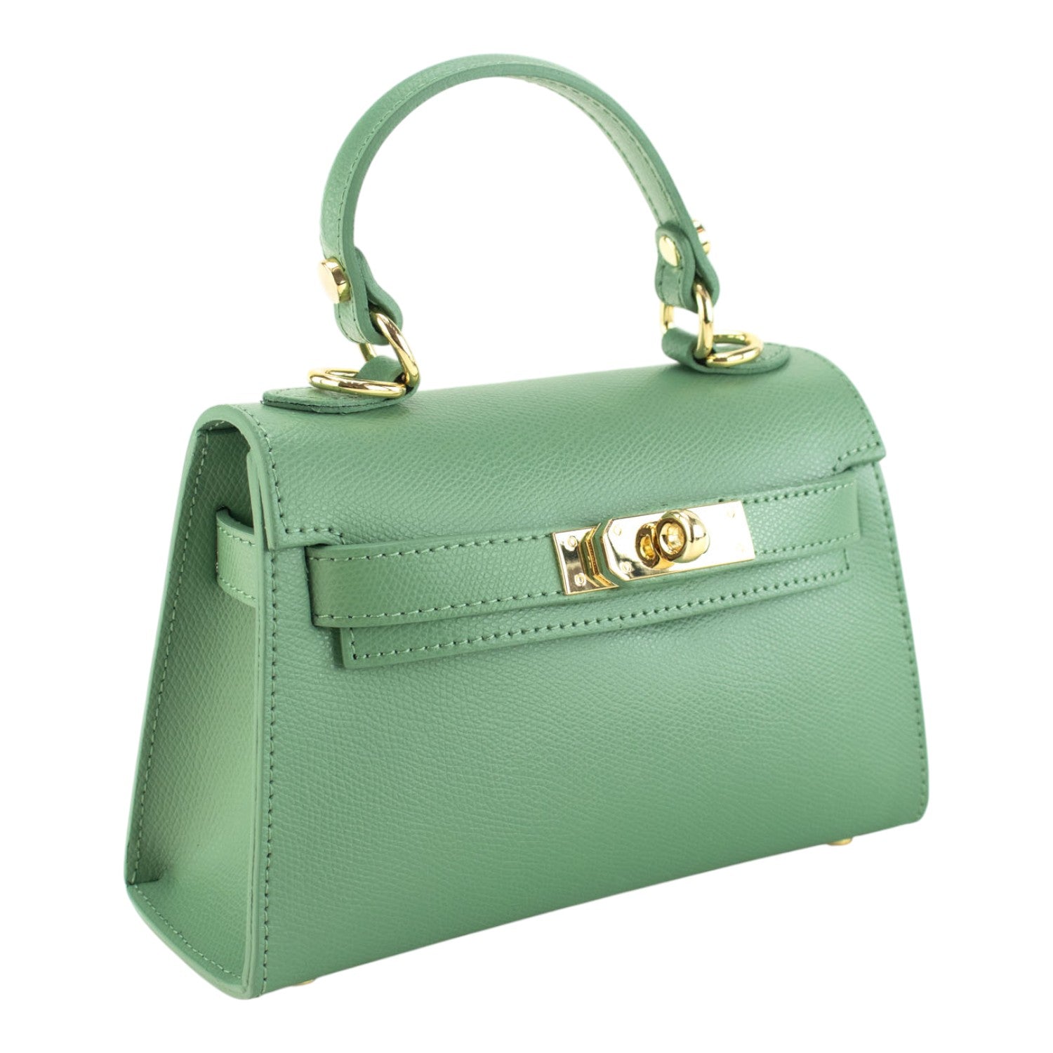 Bolso en Piel Pregato mini Latenza Verde Aguamarina - KimondoShop