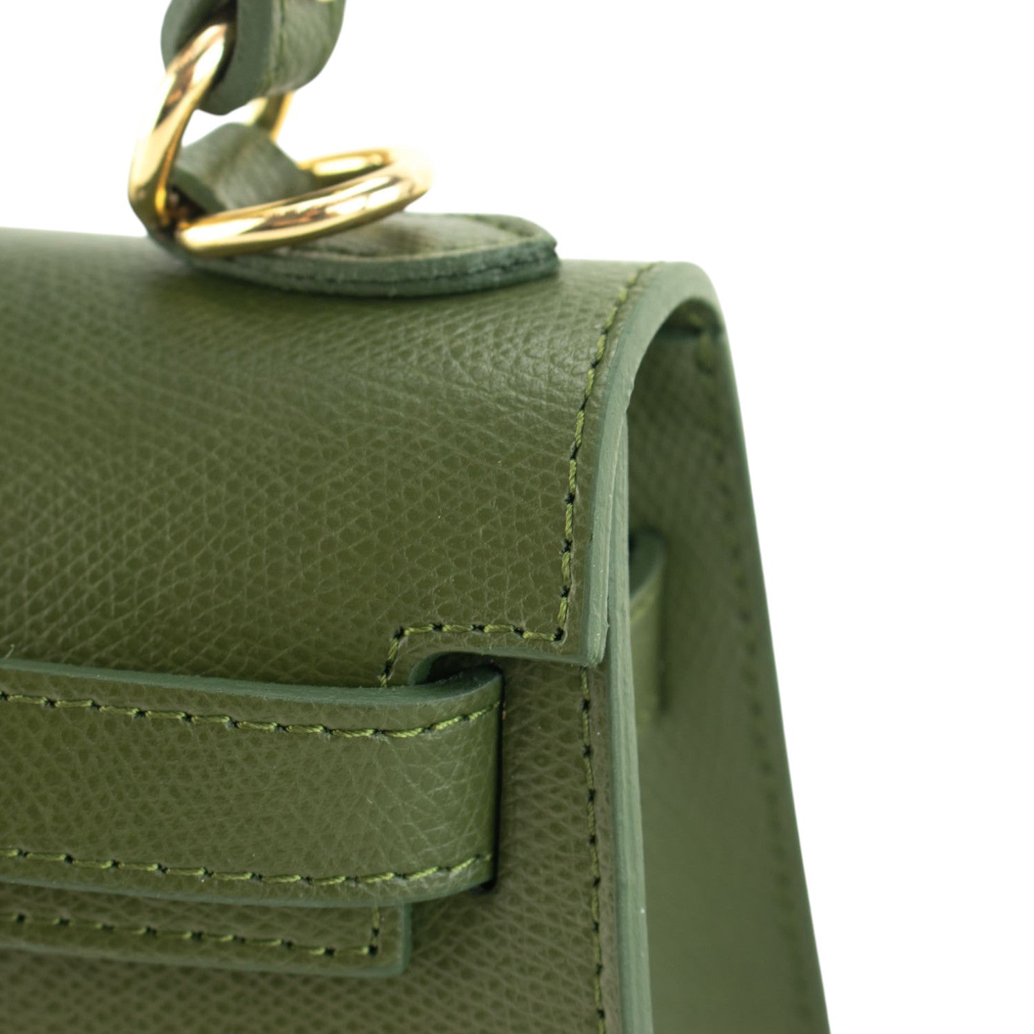 Bolso en Piel Pregato mini Latenza Verde Oliva - KimondoShop