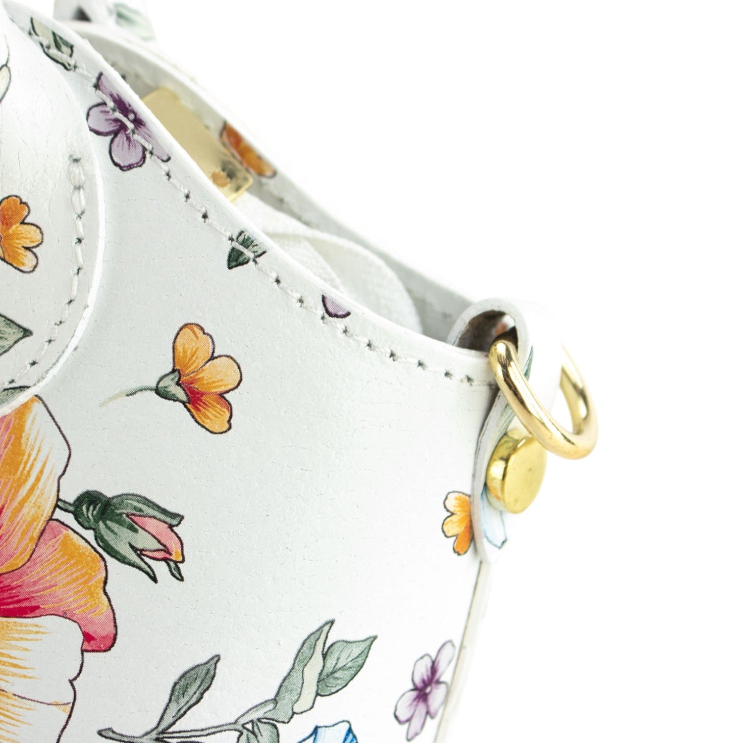 Bolso en Piel Pregato Piccolo tape Flores azules - KimondoShop