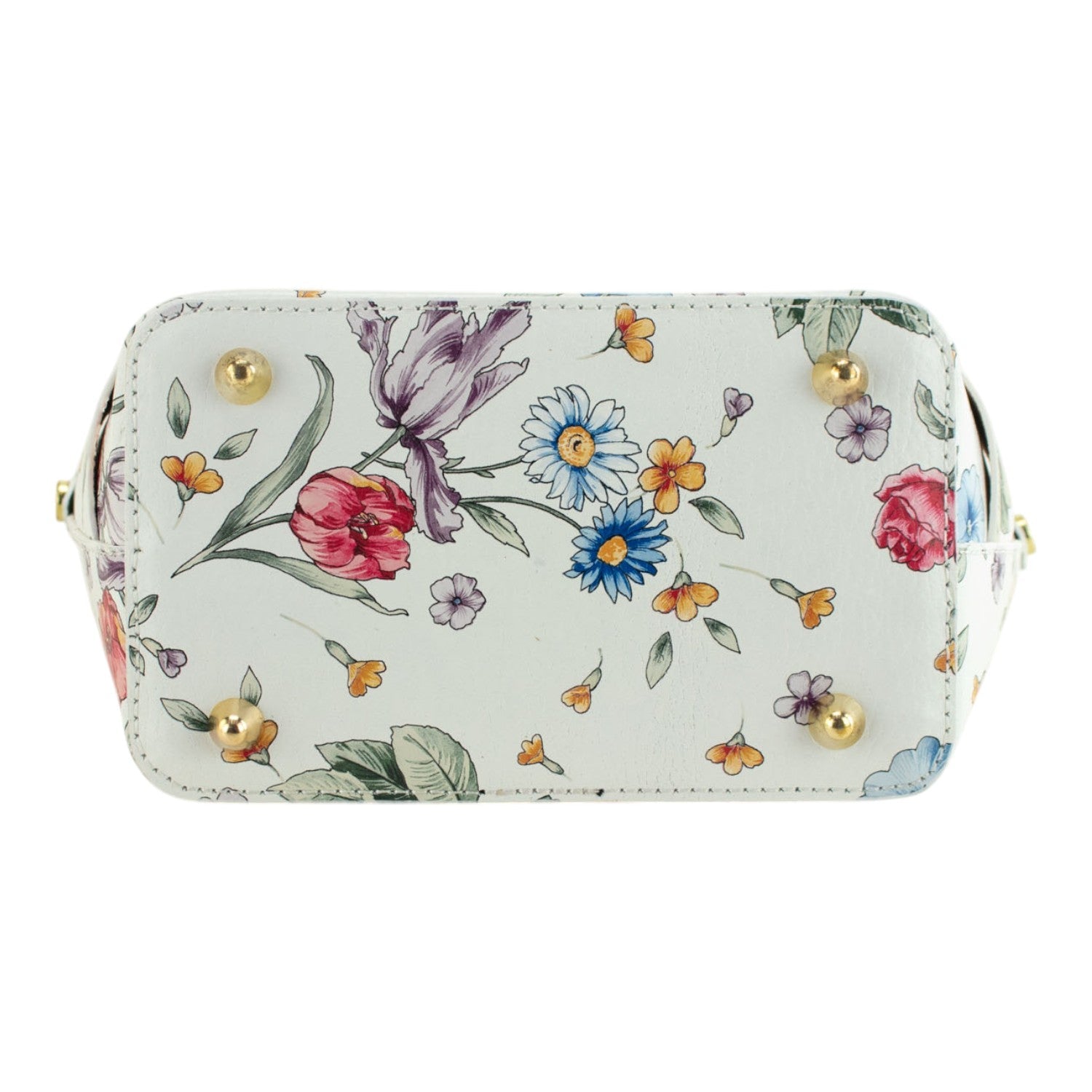 Bolso en Piel Pregato Piccolo tape Flores azules - KimondoShop