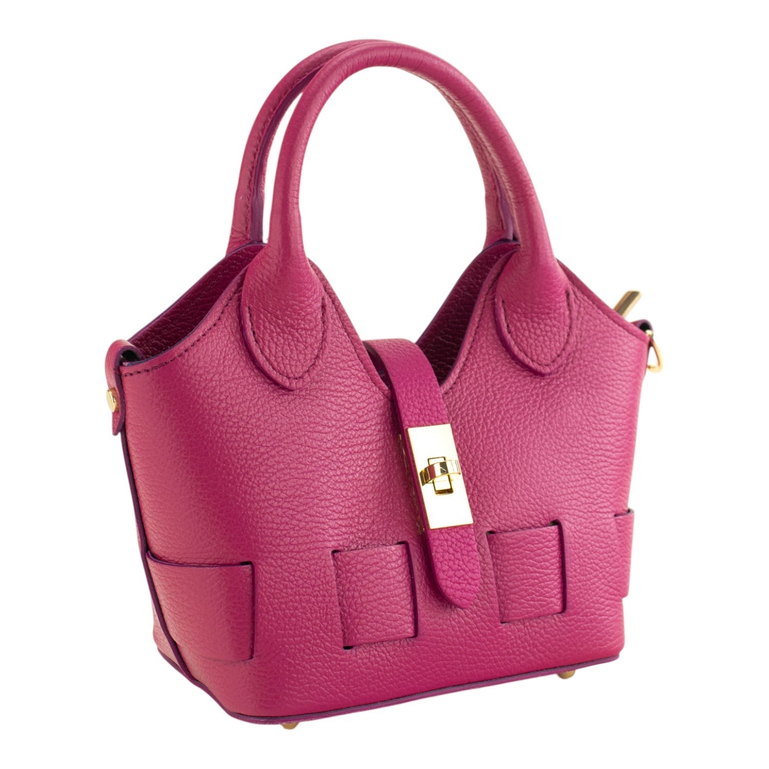 Bolso en Piel Pregato Piccolo tape Fucsia - KimondoShop