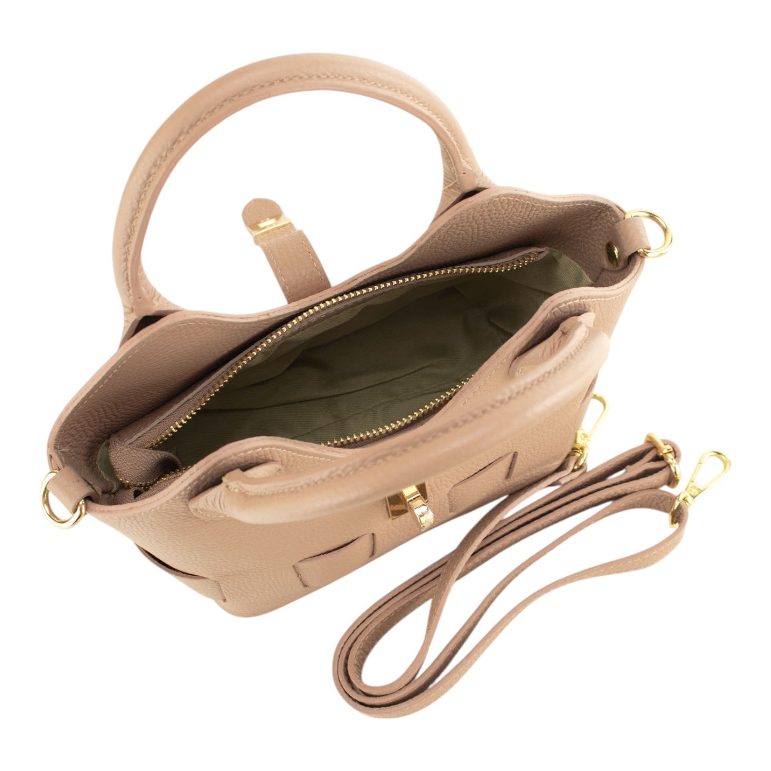 Bolso en Piel Pregato Piccolo tape Nude - KimondoShop