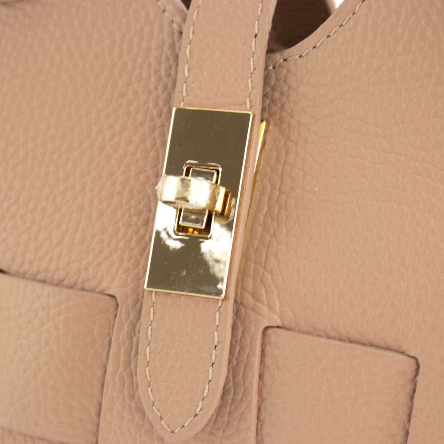 Bolso en Piel Pregato Piccolo tape Nude - KimondoShop