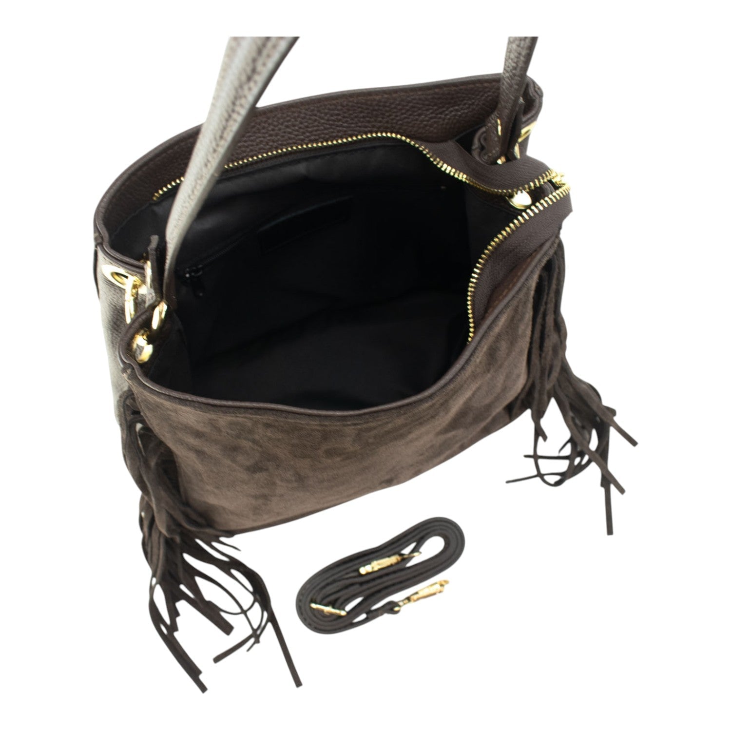 Bolso en piel Pregato Solenne Ante Chocolate - KimondoShop