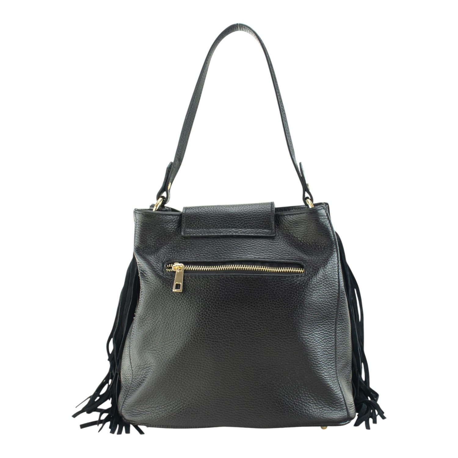 Bolso en piel Pregato Solenne Ante Negro - KimondoShop