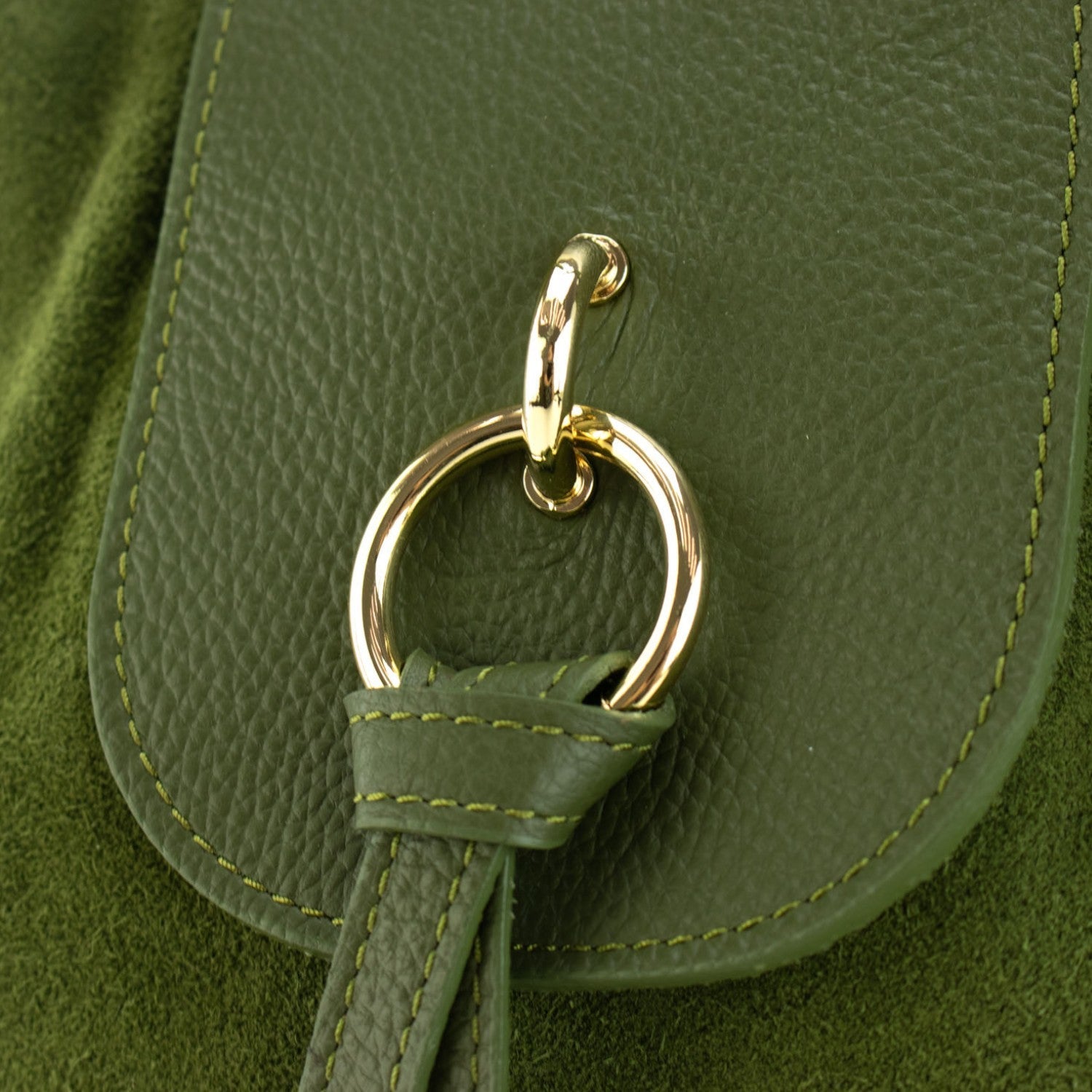 Bolso en piel Pregato Solenne Ante Verde - KimondoShop