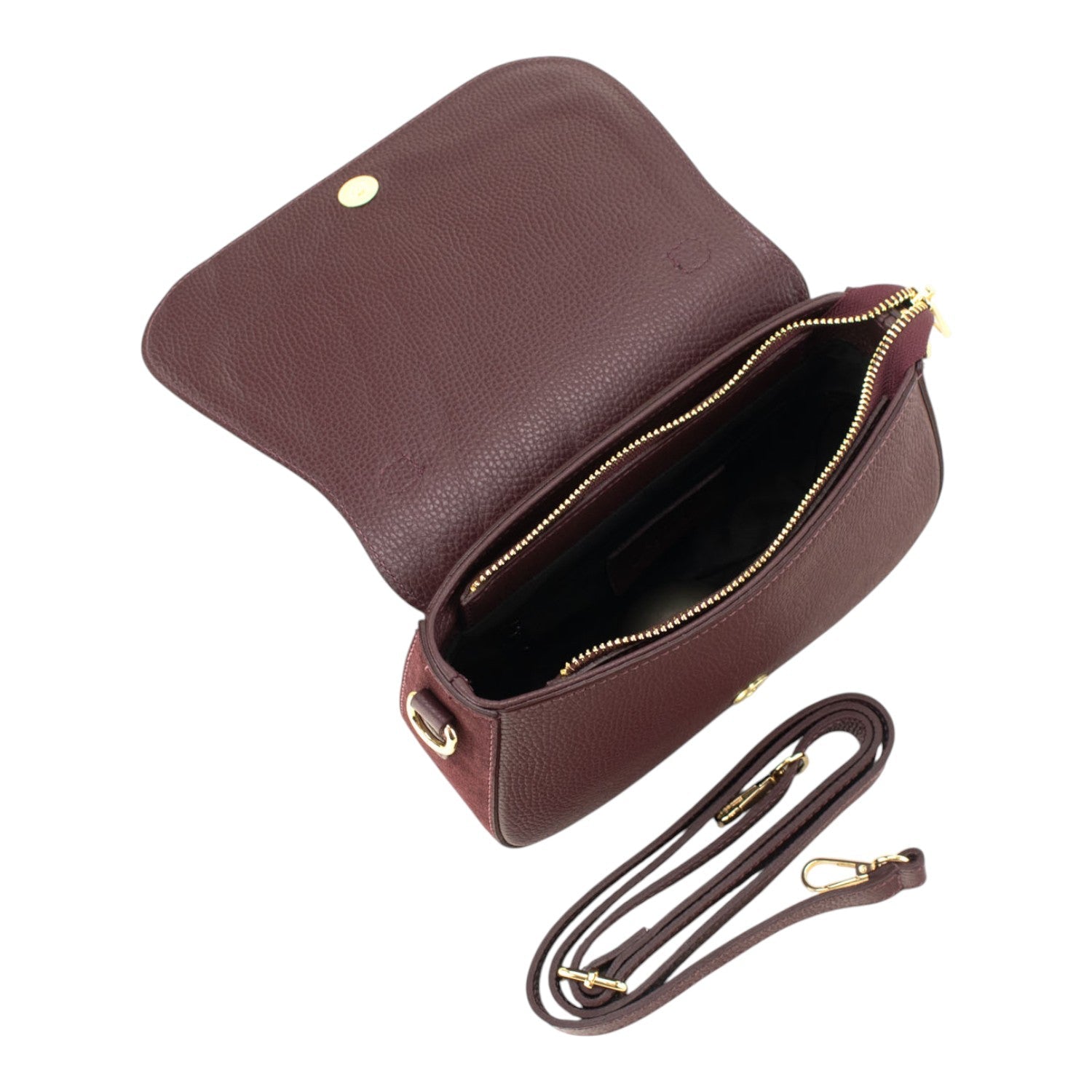 Bolso en piel Pregato Velluto Ante Burdeos - KimondoShop